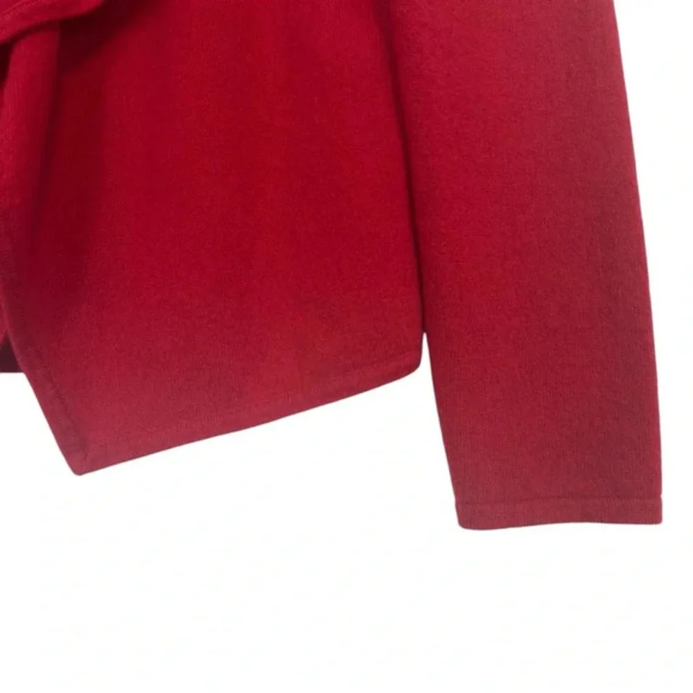 Jones‎ New York Womens M 100% Cashmere Open Front Cardigan Red Workwear Soft